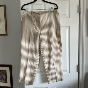 Orvis Tan and White Vertical Stripe Cotton pants